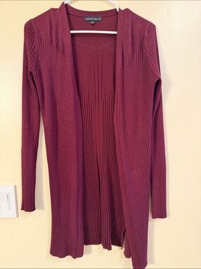 Love + Ellie Women's Open-Front Ribbed Cardigan - Wine